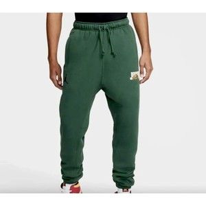 NIKE JORDAN MENS Green 82% cotton Fleece PANTS DV7760-333 Standar fit Sz L NEW